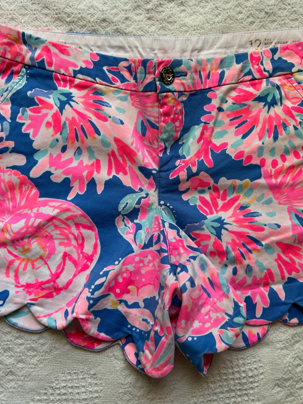 Lilly Pulitzer Buttercup Stretch Women’s Shorts - Blue & Pink 5” inseam
